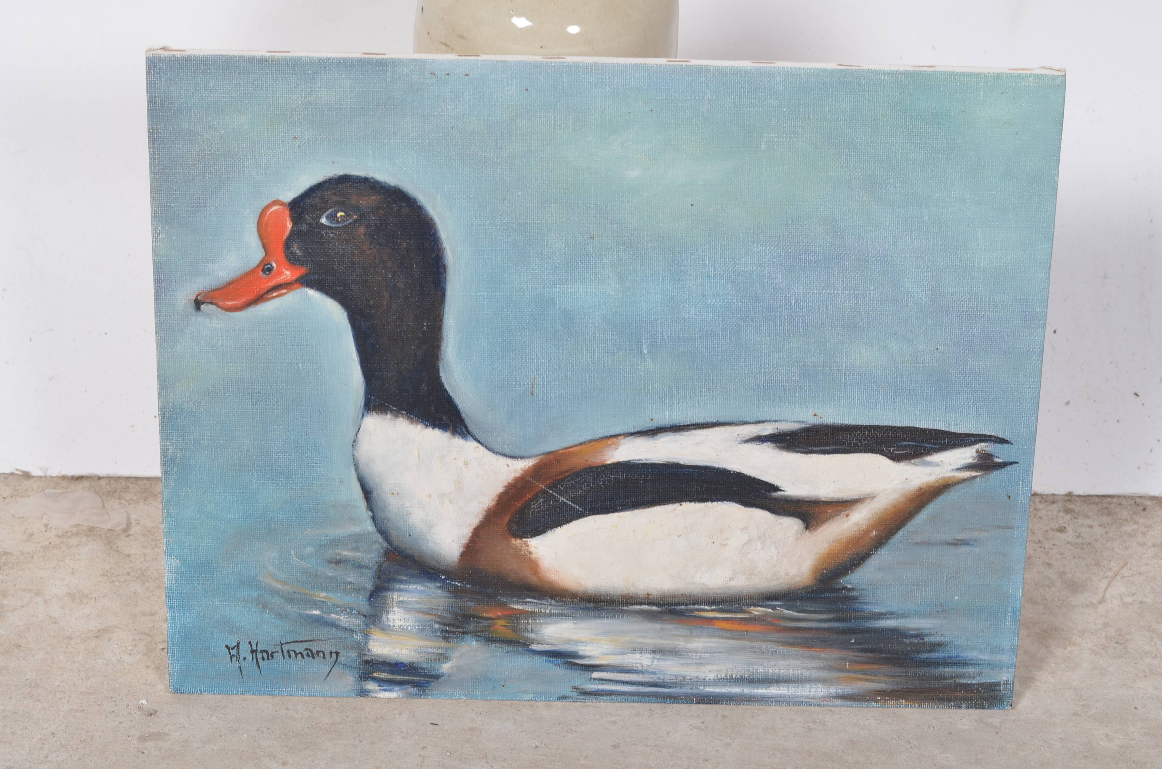 Huile sur toile canard