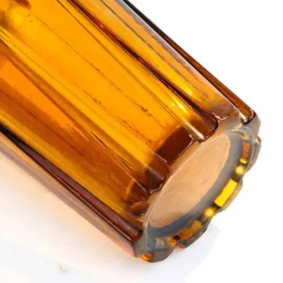 Diatret vase, mid-century modern, orange pressed glass, designed by J.S. Drost, Ząbkowice, Poland, 1970s