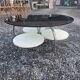 Table basse en verre fumé pied chromé des années 70
