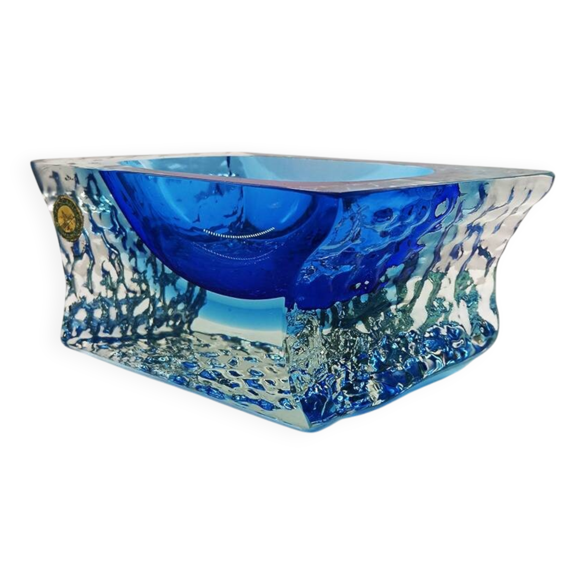 1960s Ashtray  in Hand-worked Murano Glass by Flavio Poli for Sesuso