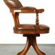 Swivel English style Chesterfield armchair/office chair in brown cowhide
