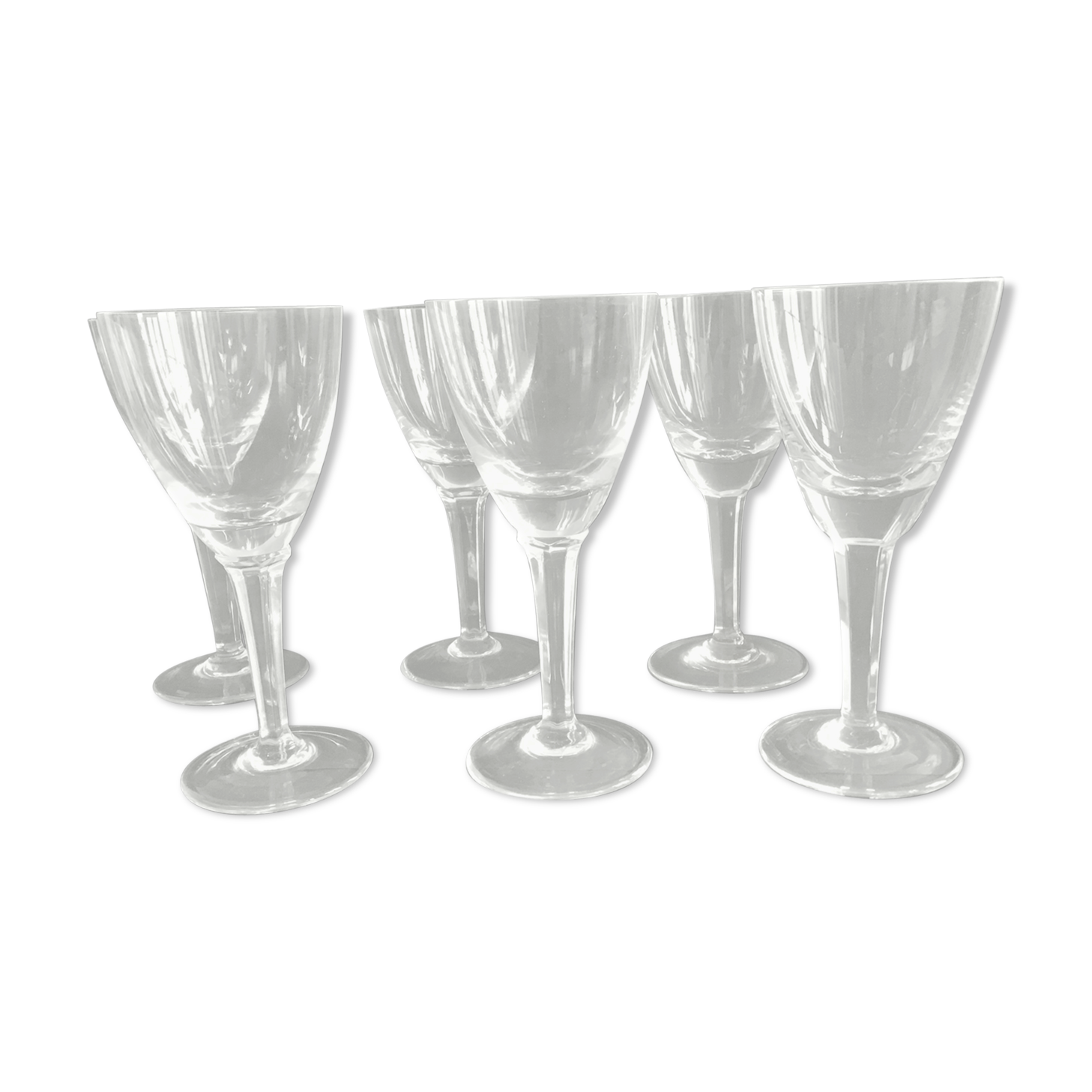 6 ancient crystal glasses