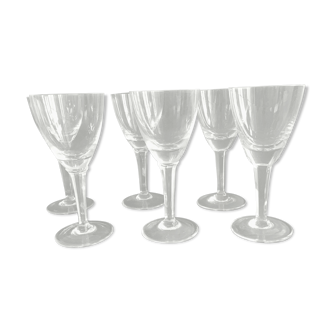 6 verres anciens en cristal