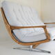 Canapé scandinave original, années 1960, vintage, entièrement restauré, tissu gris clair