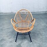 Set of Rattan Lounge Chairs attributed to Rohe Noordwolde, 1960s