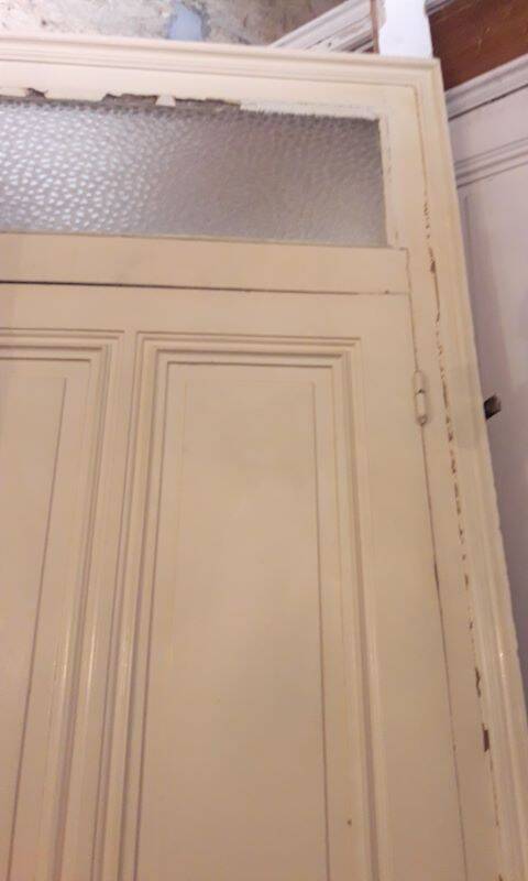 Old Haussmannian door 83x219.5cm with glazed transom frame.