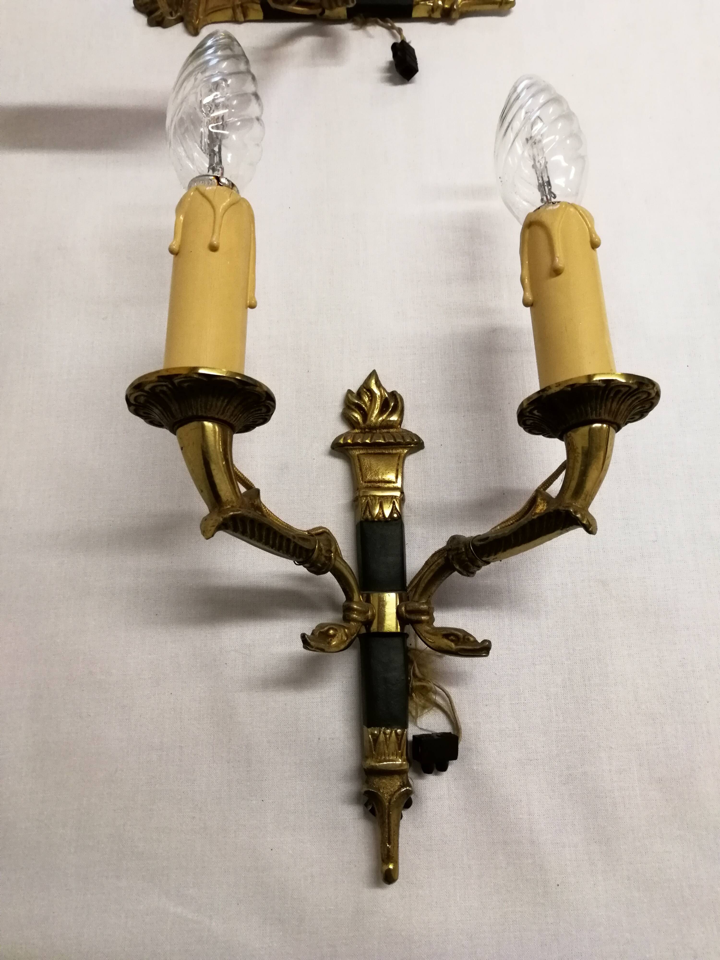 Pair Of Brass Sconces