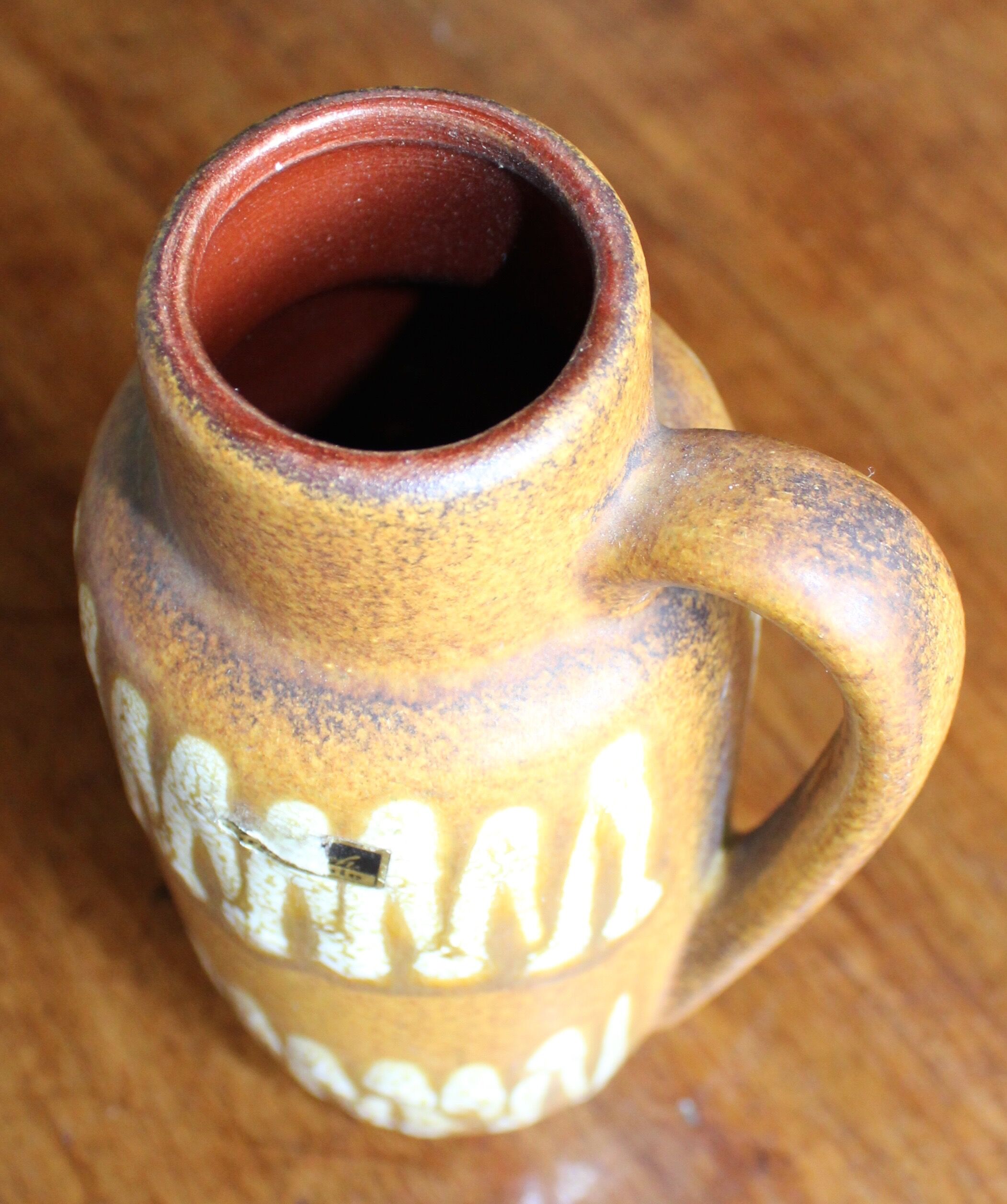 Grand Vase Vintage En Céramique Scheurich, Fabriqué En Allemagne De L'Ouest, Motif Ancien
