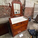Antique dressing table / Coiffeuse ancienne avec marbre et miroir