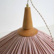 Suspension ELEONORE — 60 cm, lin et coton rayé terra