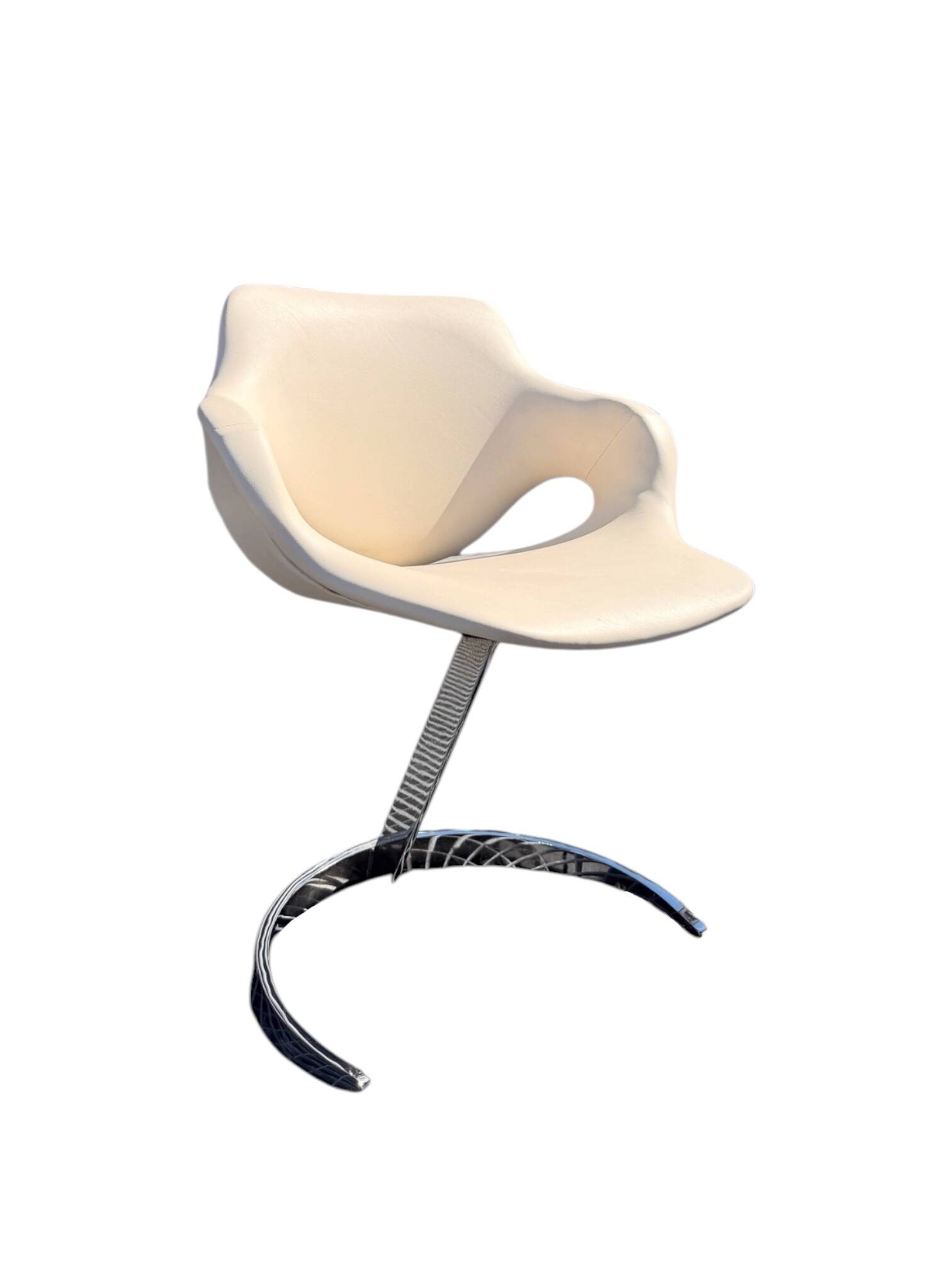Ensemble Euro Steel International Space Age : Table Verre & 4 Chaises