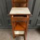Bedside table in blond mahogany 1900 Art Nouveau white marble top
