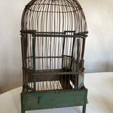 Octagonal bird cage made of wood and wire around 1920