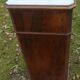 Walnut and walnut veneer bedside table with marble around 1900, door with drawers