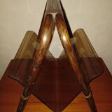 Bamboo and plexiglass magazine holder