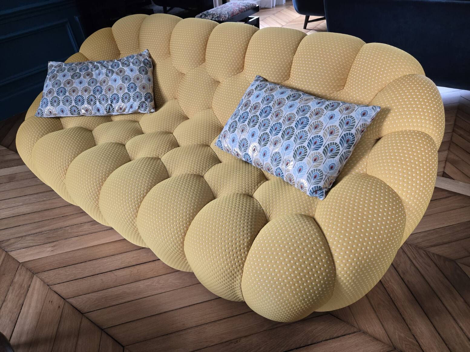 Three-seater Sofa Set and Roche Bobois Bubble Mini Yellow Armchair