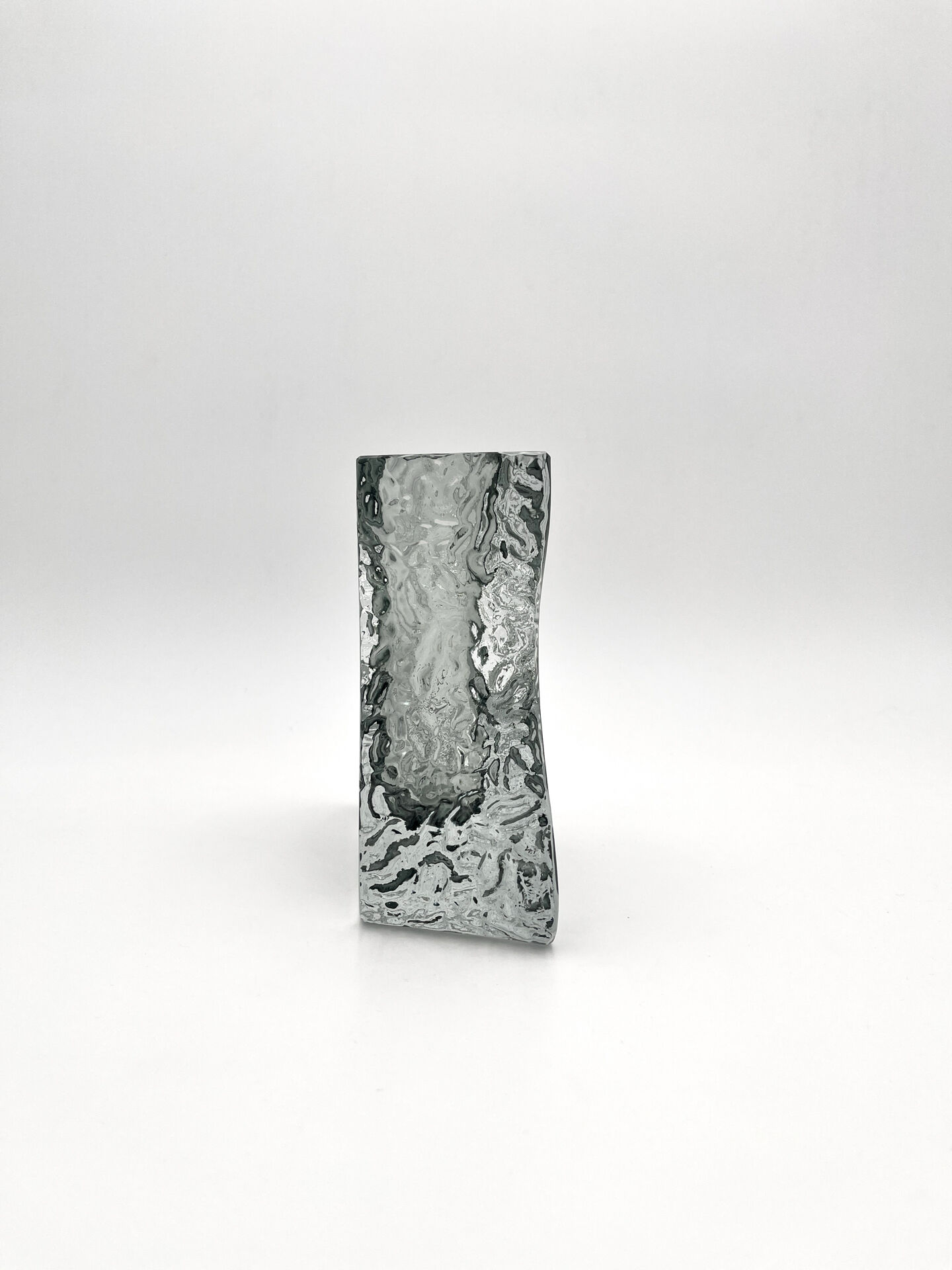 Vase Mandruzzato Murano Sommerso Fumé Texture Givrée Design 70s
