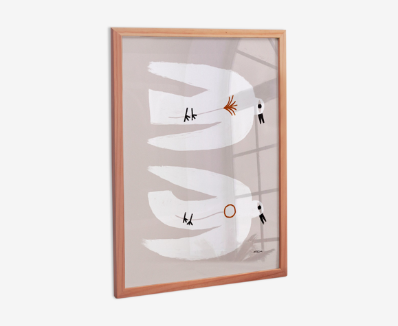 Affiche murale oiseaux blancs liberté 30cmx40cm