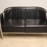 Vintage sofa in synthetic leather and chrome metal, 1970s
