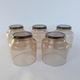 Set of 5 vintage 70s smoked glass water glass