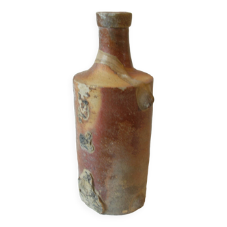 Old pottery terracotta bottle flask 16 cm Normandy countryside