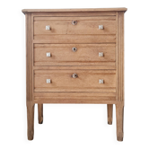 Small chest of drawers with 3 drawers, raw wood - raw wood finish - 81 cm