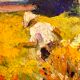 Impressionist painting, Robert Crommelynck " Landscape of Animated Fagne ", ca 1947