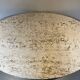 Oval coffee table in the style of Florence Knoll, marble/travertine top, piece.
