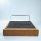 Bauhaus style tubular sleeping sofa in yellow ocre wool