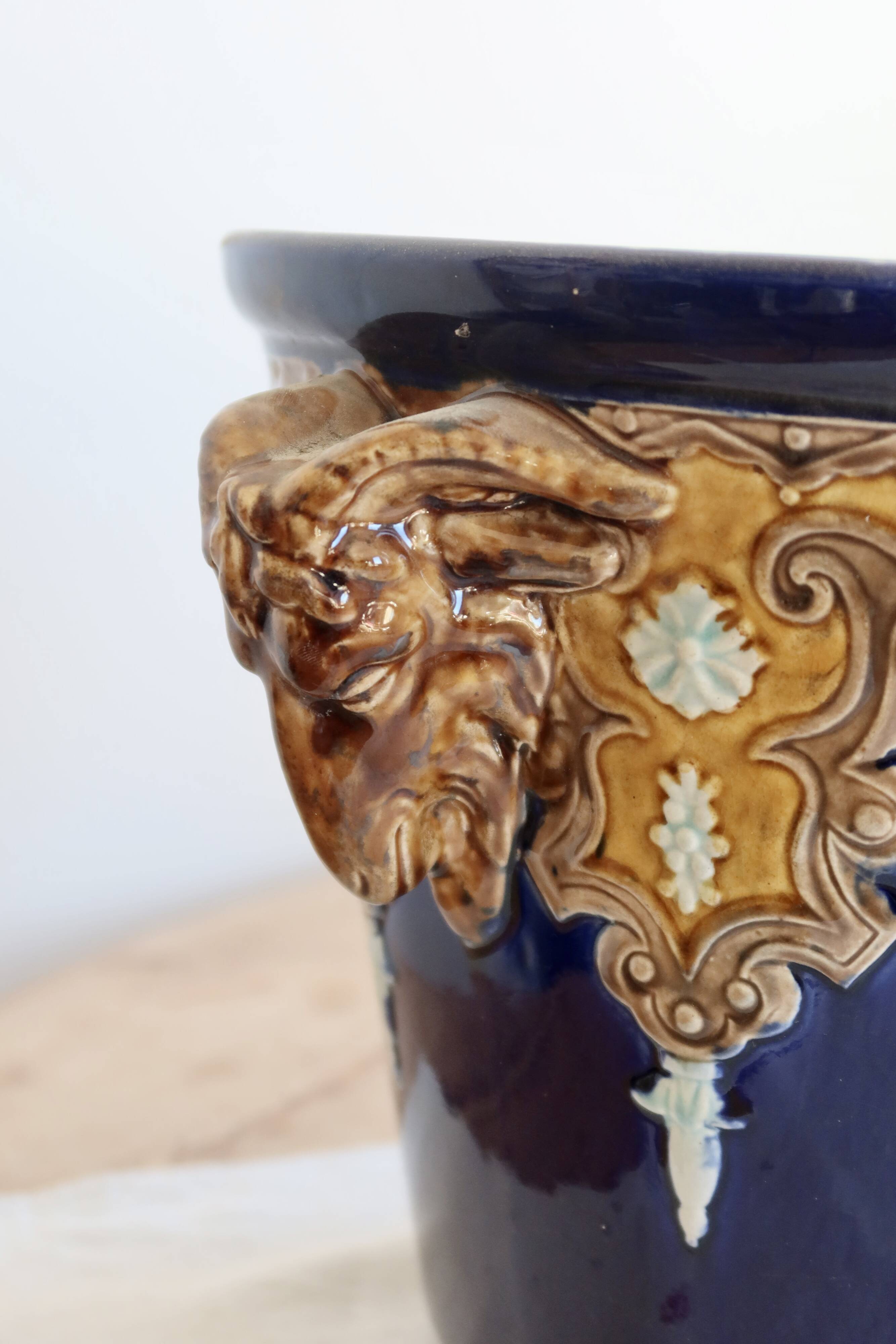 Antique cache-pot Gustave De Bruyn Fives-Lille - 19th century - Glazed ceramic