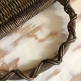 Half-moon wall basket in Wicker