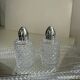 Tray with crystal salt and pepper shakers