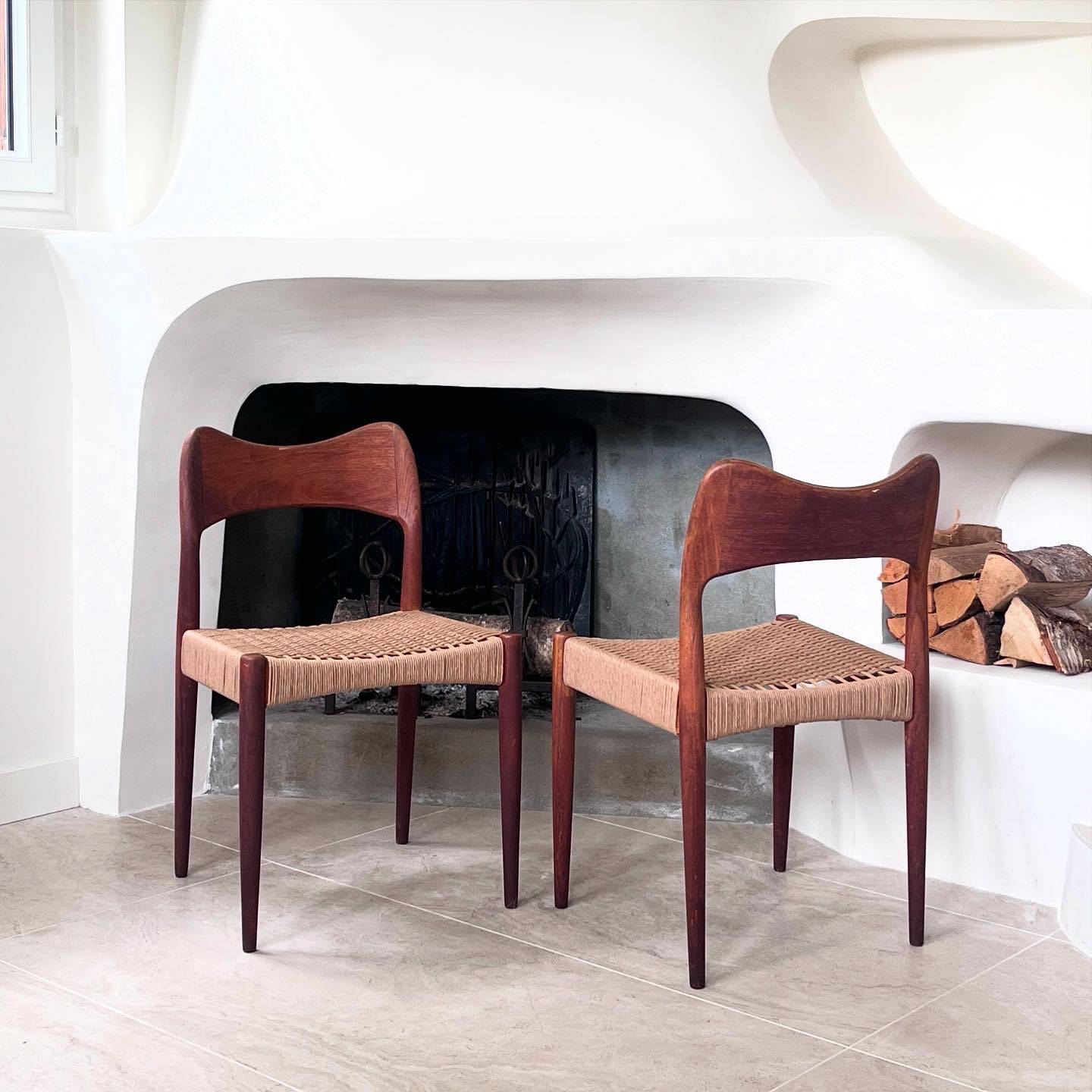 Vintage teak chairs by Arne Hovmand Olsen