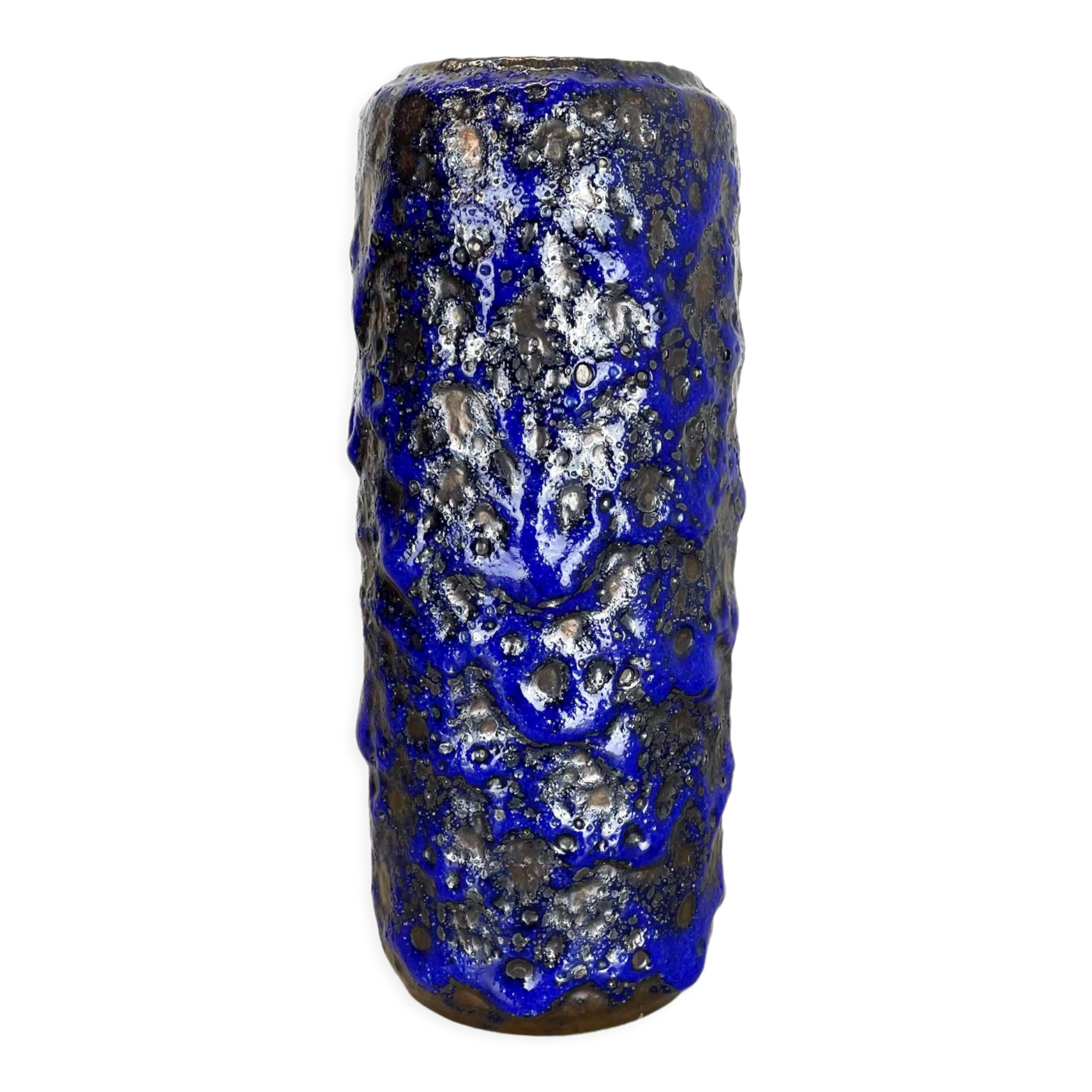 Rare Super Color Crusty Fat Lava Multi-Color Vase Scheurich, Germany WGP, 1970s