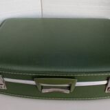 Valise hotesse de l'air vinyle vert vintage