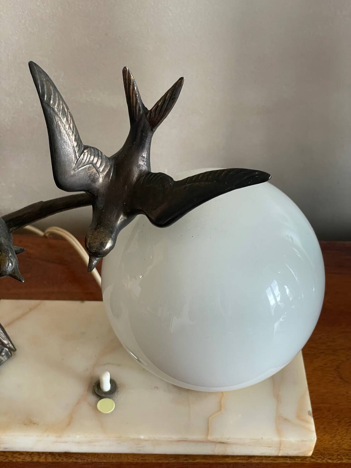 Art Deco swallow lamp