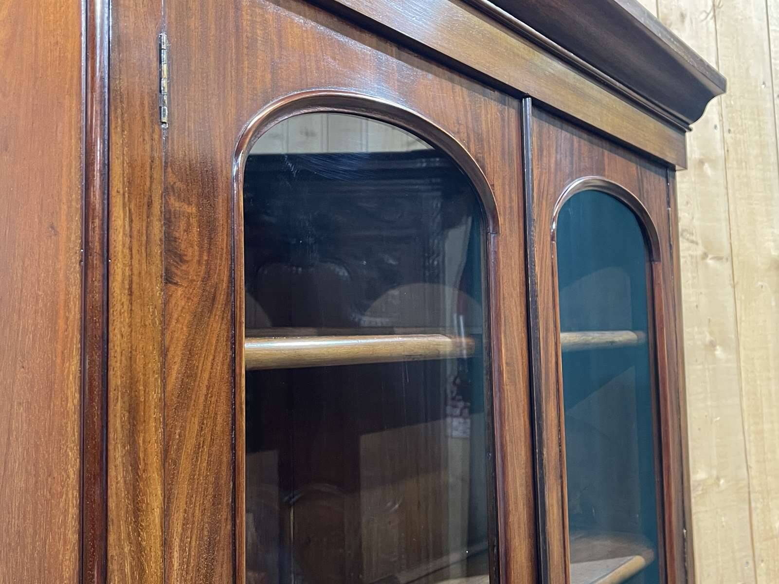 19th century Victorian 2-body bookcase in mahogany