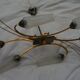 Golden chandelier fish pattern brass 6 branches art deco vintage fine 50s