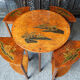 Antique Shibayama Inlaid Japanese Nested Tables in Burr Walnut