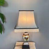 Lampe de salon en faïence façon craquelée décor fait main époque XXe