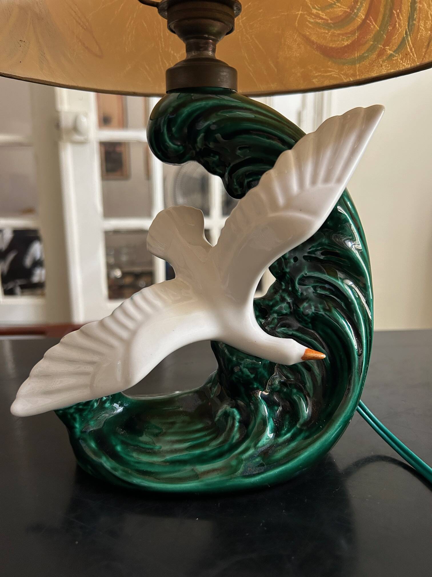 1950s ceramic bird lamp
