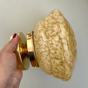 Vintage art deco globe wall or ceiling light in yellow Clichy glass