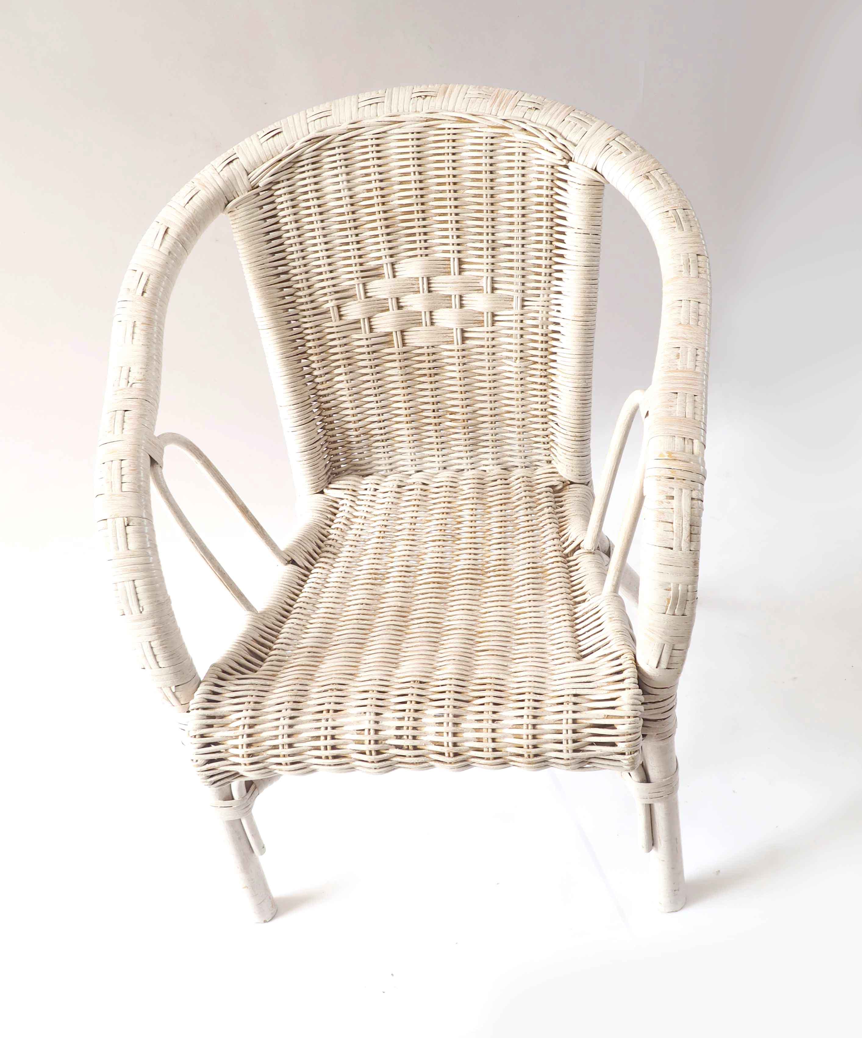 Fauteuil rotin enfant blanc