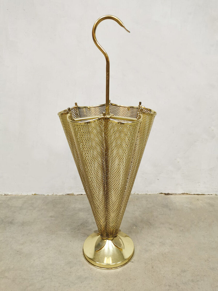 Midcentury brass umbrella stand 70's