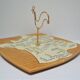 Ceramic cheese platter modernist rooster 60s