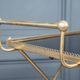 Rolling bar trolley in gold metal and black opaline two trays 1960