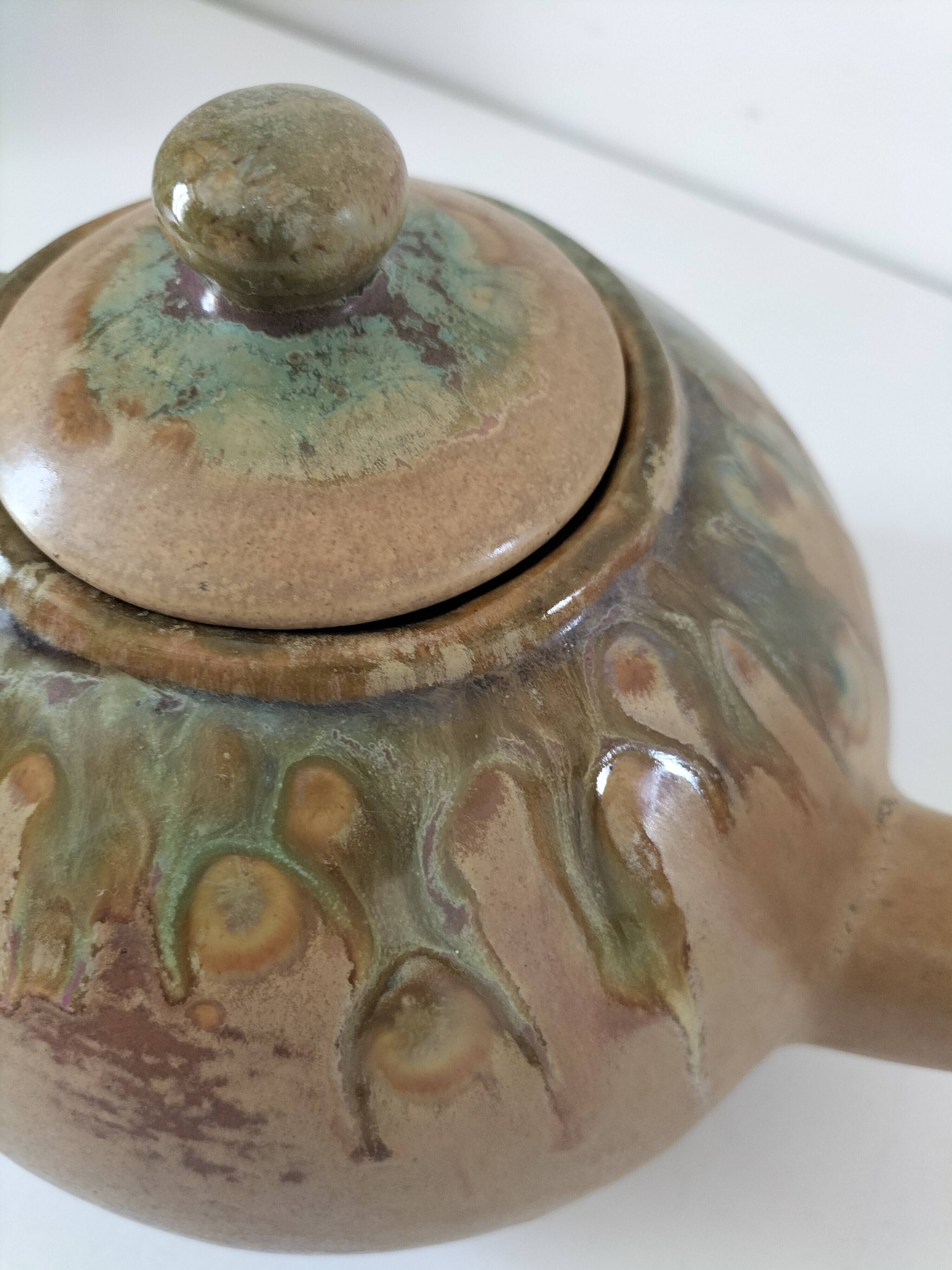 Grandet teapot in flamed stoneware Pierrefonds – Heraldic Faience