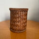 Vintage rattan pot bottle basket