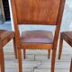 Suite de 6 chaises STELLA, Art Déco, assise en cuir