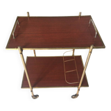 Vintage gold metal serving tray formica style